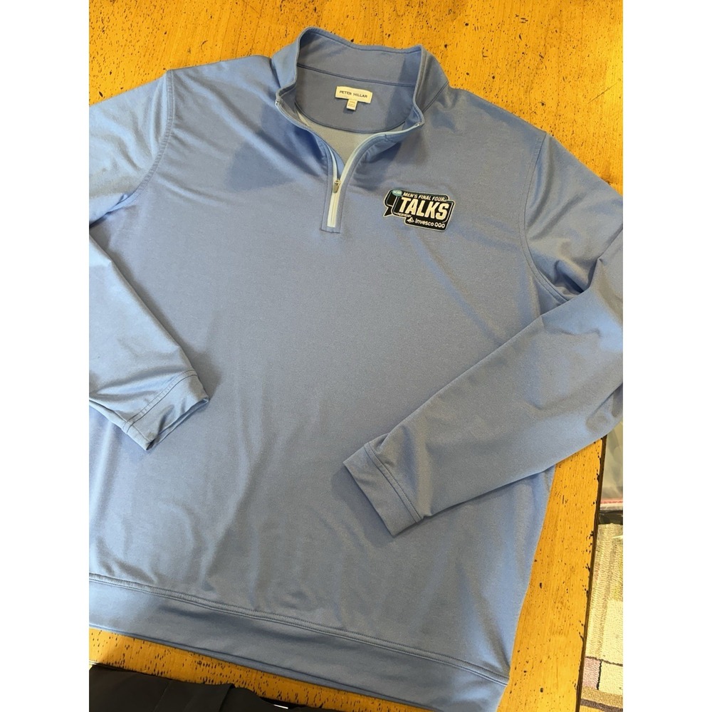 Peter Millar Perth Quarter Zip XxlPerformance Pullover Golf  Blue NCAA FINAL FOU